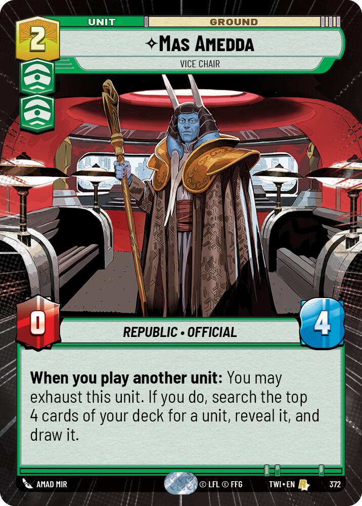 Star Wars: Unlimited: Mas Amedda - Vice Chair (Hyperspace) card image