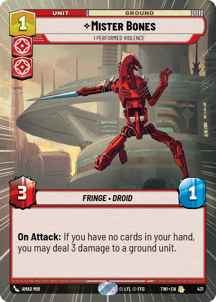 Star Wars: Unlimited: Mister Bones - I Performed Violence (Hyperspace) card image