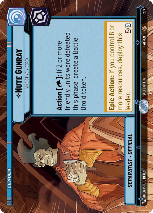 Star Wars: Unlimited: Nute Gunray - Vindictive Viceroy (Hyperspace) card image