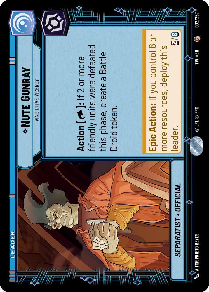 Star Wars: Unlimited: Nute Gunray - Vindictive Viceroy card image