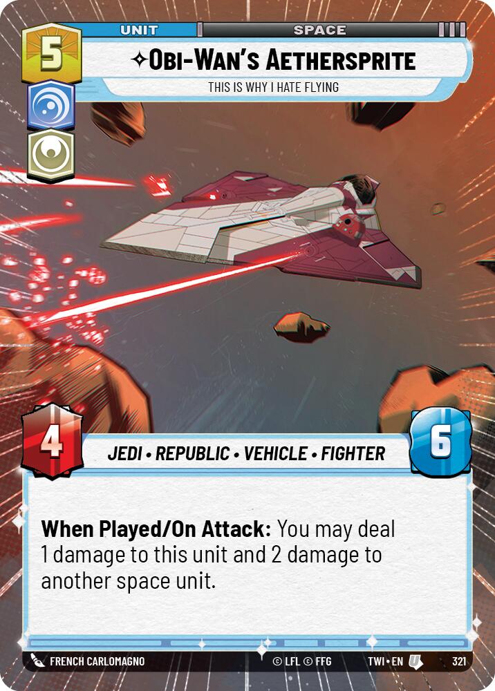 Star Wars: Unlimited: Obi-Wan's Aethersprite - This is Why I Hate Flying (Hyperspace) card image