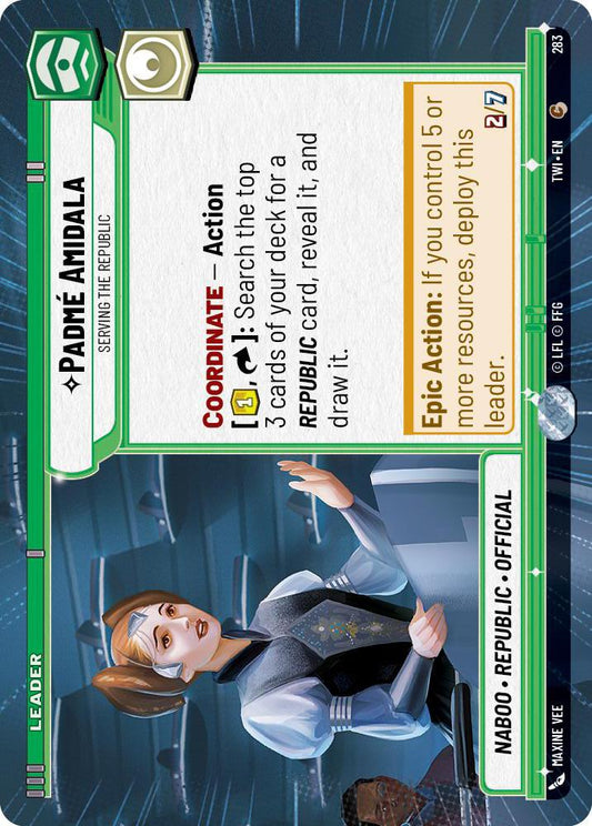Star Wars: Unlimited: Padmé Amidala - Serving the Republic (Hyperspace) card image