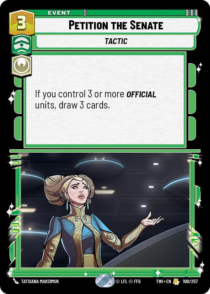 Star Wars: Unlimited: Petition the Senate card image