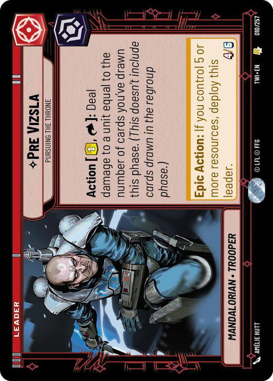 Star Wars: Unlimited: Pre Vizsla - Pursuing the Throne card image