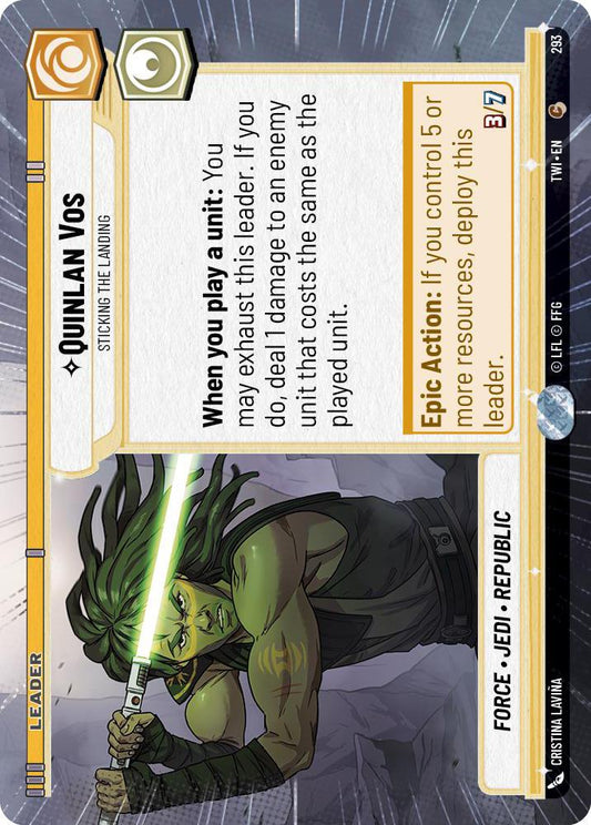 Star Wars: Unlimited: Quinlan Vos - Sticking the Landing (Hyperspace) card image