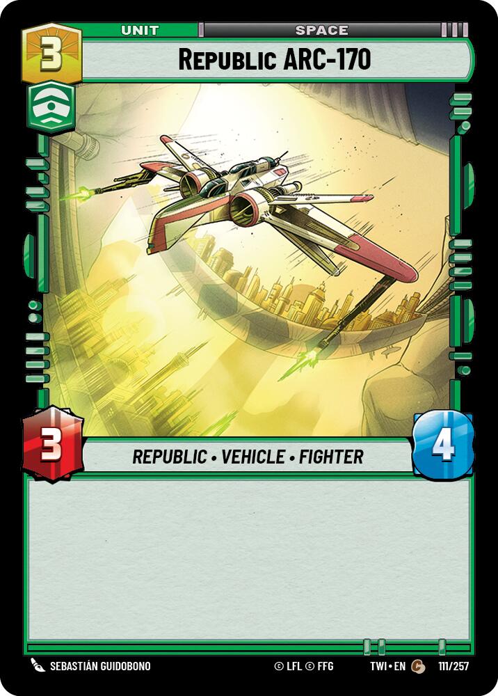 Star Wars: Unlimited: Republic ARC-170 card image