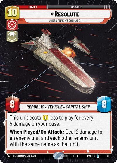 Star Wars: Unlimited: Resolute - Under Anakin's Command (Hyperspace) card image