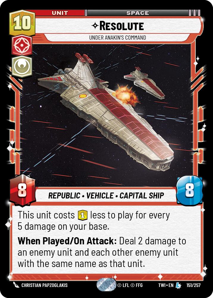 Star Wars: Unlimited: Resolute - Under Anakin's Command card image