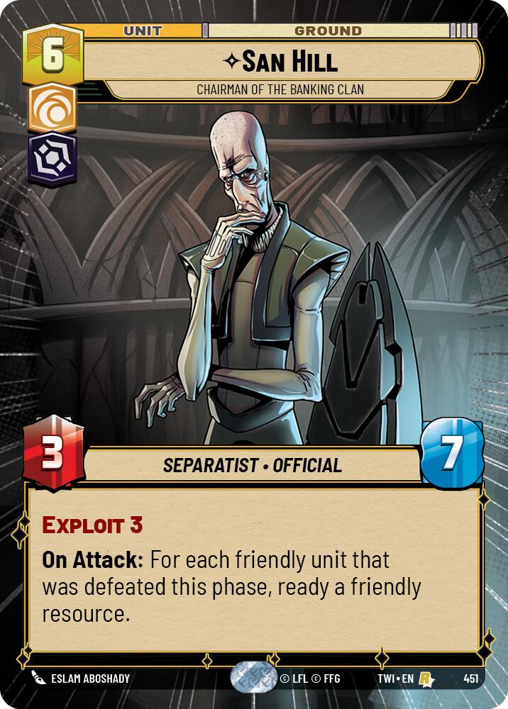 Star Wars: Unlimited: San Hill - Chairman of the Banking Clan (Hyperspace) card image