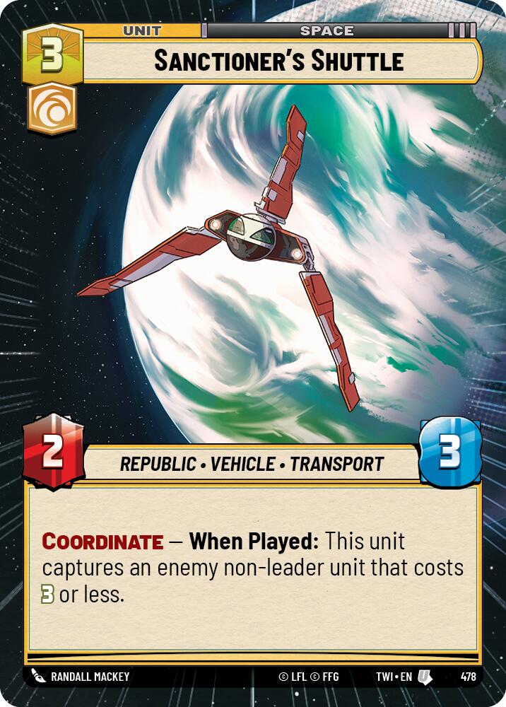 Star Wars: Unlimited: Sanctioner's Shuttle (Hyperspace) card image