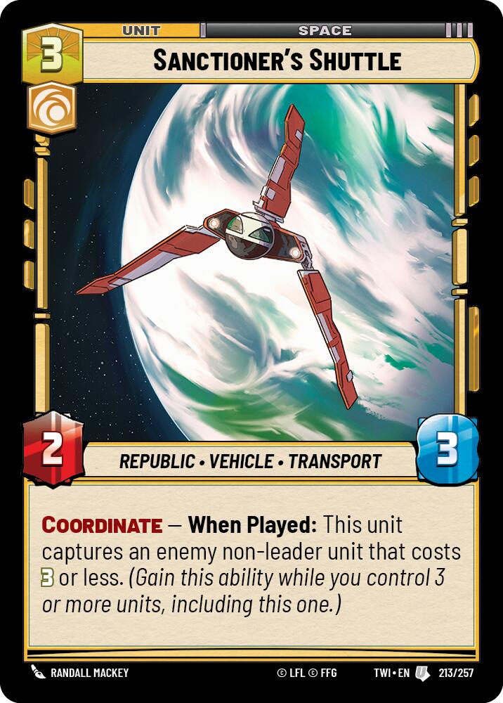 Star Wars: Unlimited: Sanctioner's Shuttle card image