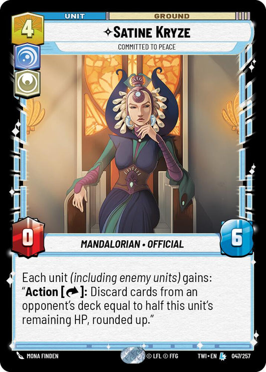 Star Wars: Unlimited: Satine Kryze - Committed to Peace card image