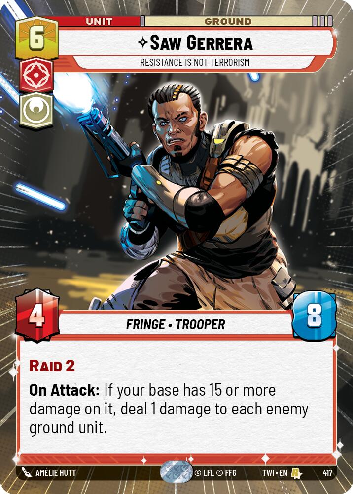 Star Wars: Unlimited: Saw Gerrera - Resistance is Not Terrorism (Hyperspace) card image