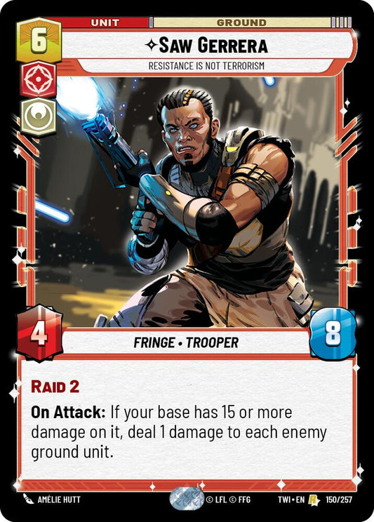 Star Wars: Unlimited: Saw Gerrera - Resistance is Not Terrorism card image