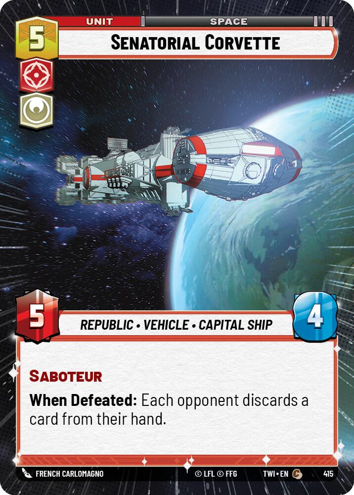 Star Wars: Unlimited: Senatorial Corvette (Hyperspace) card image