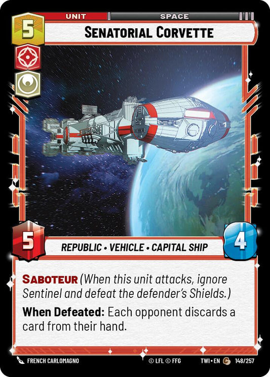 Star Wars: Unlimited: Senatorial Corvette card image