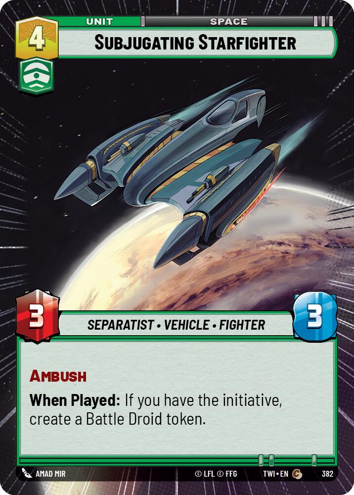 Star Wars: Unlimited: Subjugating Starfighter (Hyperspace) card image