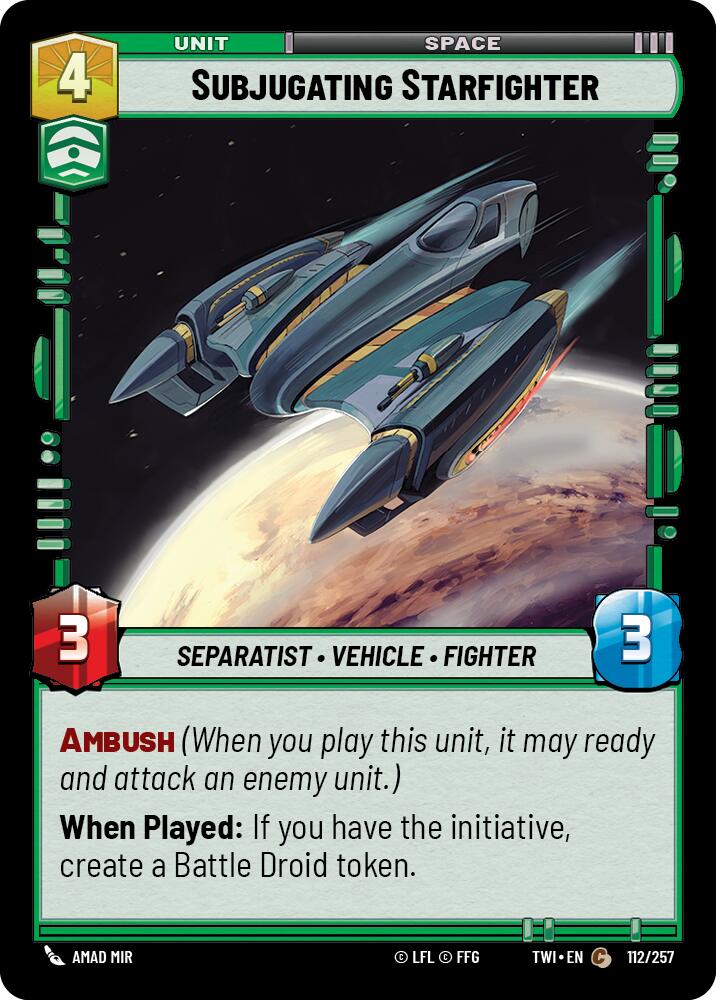 Star Wars: Unlimited: Subjugating Starfighter card image