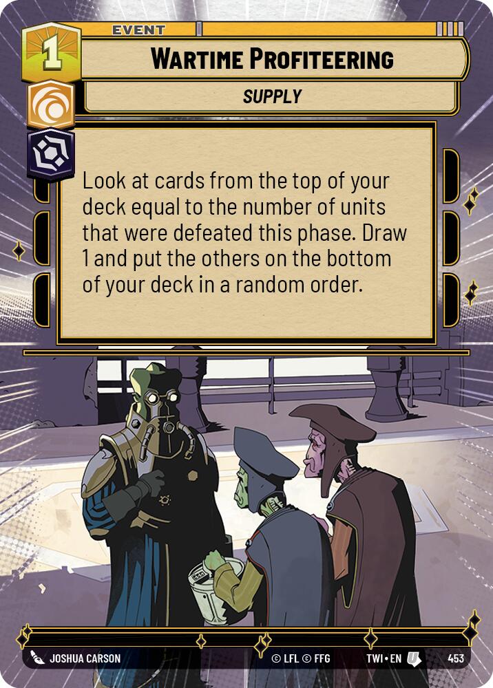 Star Wars: Unlimited: Wartime Profiteering (Hyperspace) card image