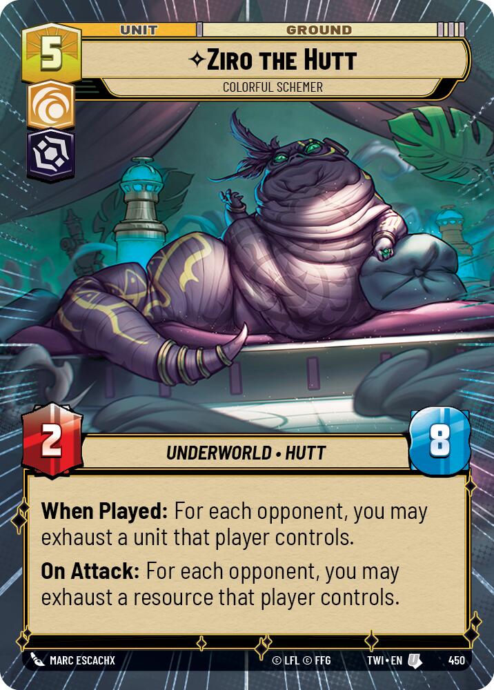 Star Wars: Unlimited: Ziro the Hutt - Colorful Schemer (Hyperspace) card image