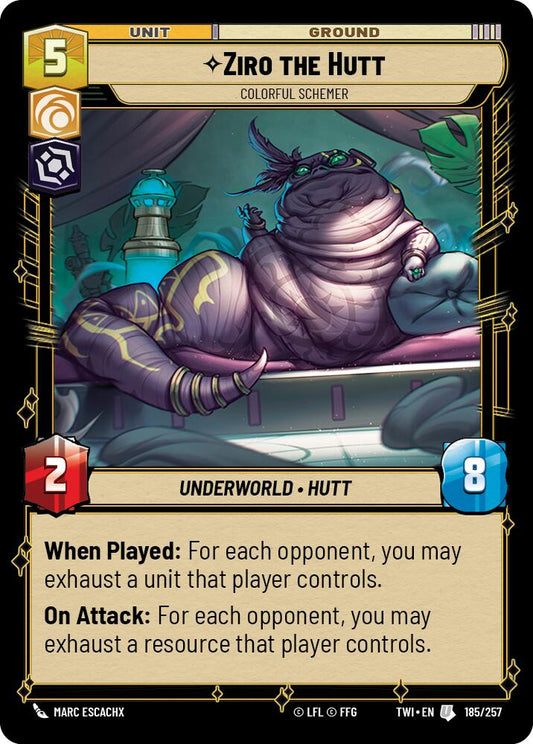 Star Wars: Unlimited: Ziro the Hutt - Colorful Schemer card image